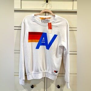 NWT Aviator Nation XS White Sweatshirt with Logo
